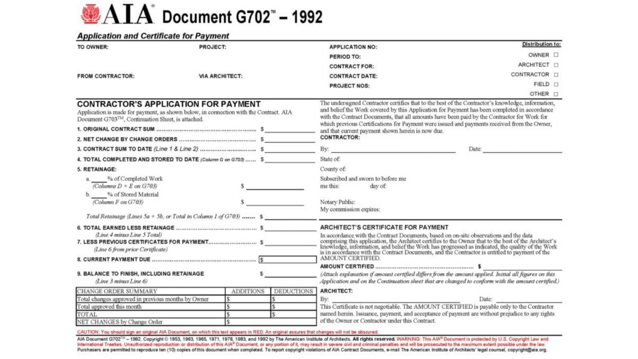 G702-1992 form