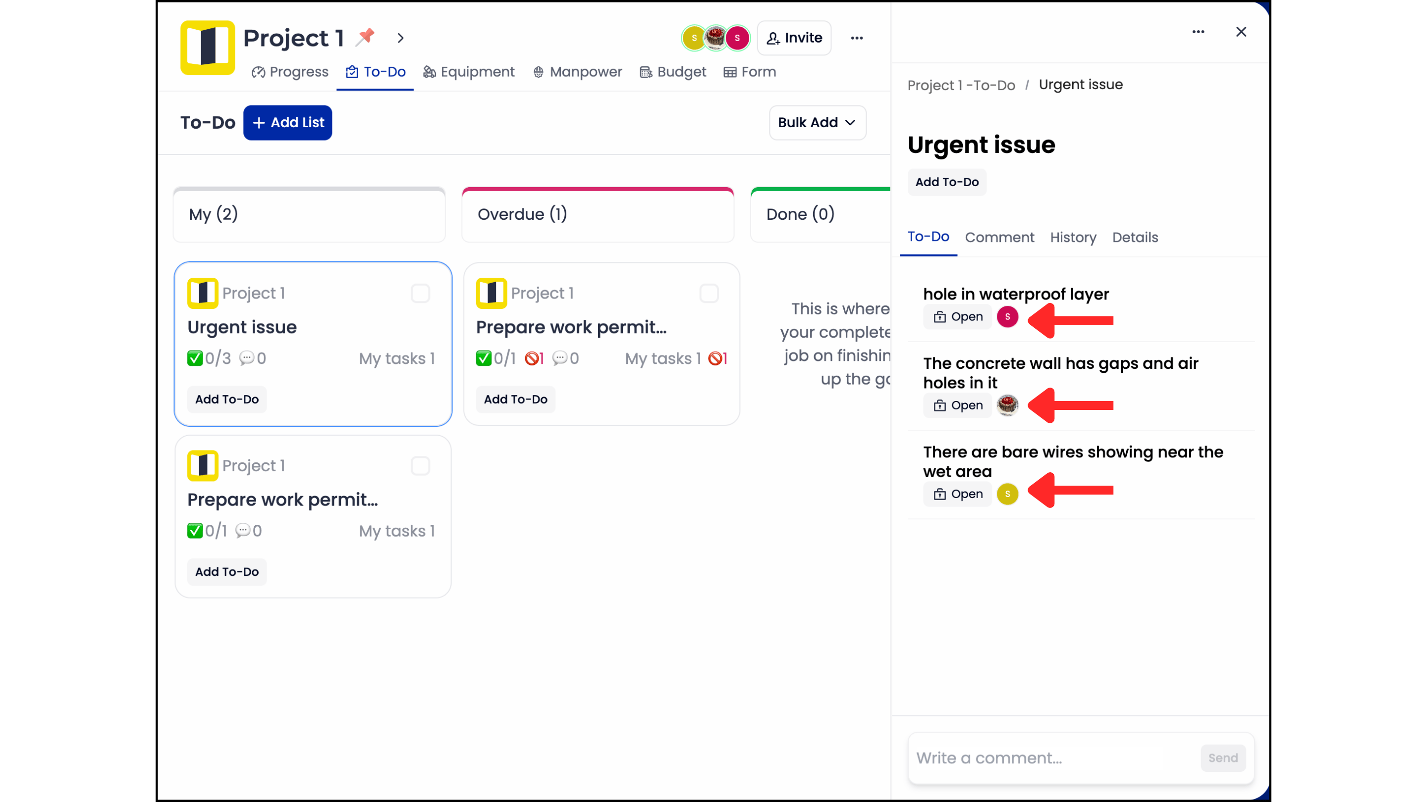 GoBuid Issue Tracker_report an issue_interface image